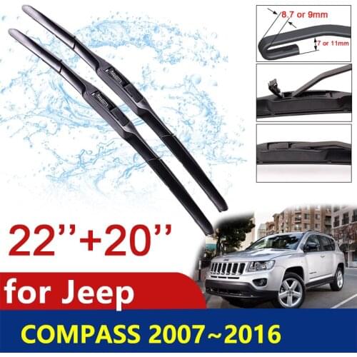 Car Wiper Blades Windscreen for Jeep Compass 2007~2016 MK1 MK49 Front Window Windshield Car Accessories 2008 2009 2010 2011 2012