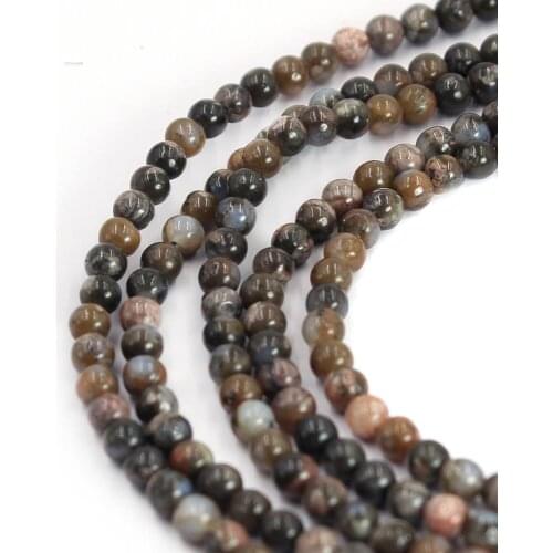 Free Shipping 4mm Genuine Natural Stone Round Blue Llanite Beads Strand 15inch