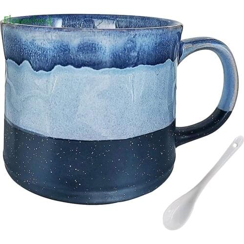 Large Ceramic Coffee Mug Coffeeware Teaware Tea Cup Tea Mugs with Handle Porcelain Travel Mug for Office Staff or Home Using