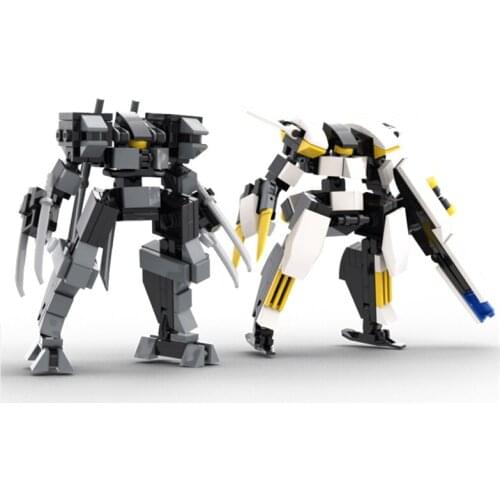 Kids Toys Action Robots Figure Building Blocks Model Kits 10cm Anime Mecha Warrior Assemble Bricks Dolls Toys For Children