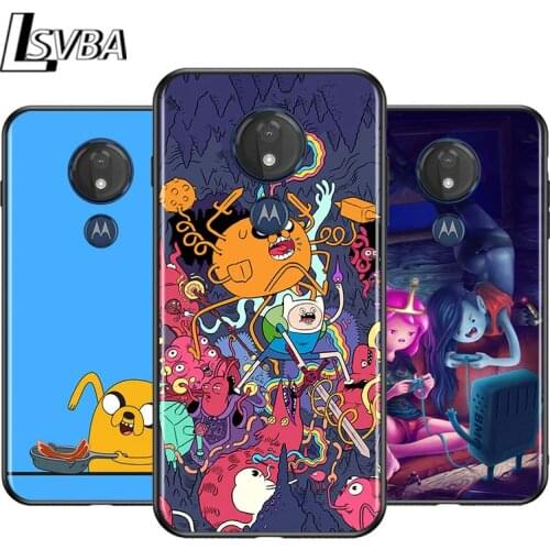 Hot Adventure time for Motorola G9 G8 G E7 E6 One Play Marco Hyper Fusion Stylus Power Edge Plus Black Phone Case