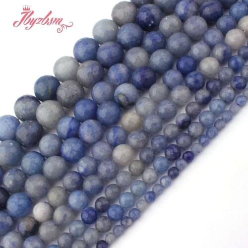 4,6,8,10,12mm Faceted Round Beads Ball Blue Aventurine Stone Beads For DIY Necklace Bracelets Jewelry Making 15" Free Shipping