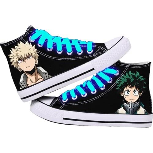 2021 New Unisex Anime Casual Canvas Shoes Plimsolls Preppy Flats Shoes High Top Sneakers Breathable