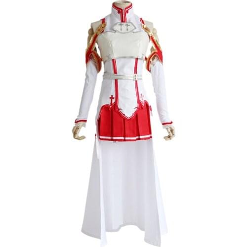 Anime Sword Art Online Cosplay Asuna Yuuki Cosplay Costume Uniform Dress for Halloween SAO Asuna Battle Suit Outfits