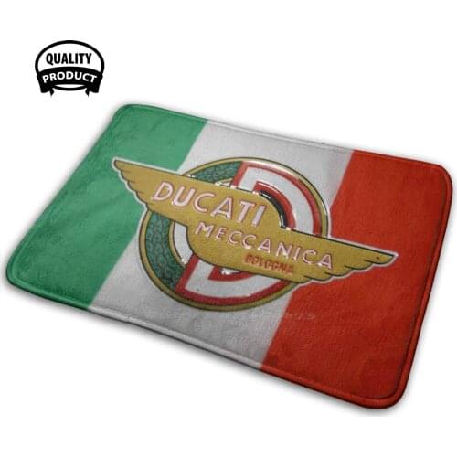 Meccanica Italian Flag Design Comfortable Door Mat Rug Carpet Cushion Motorcycle Bikes Biker Motorbike Retro Bikerlife