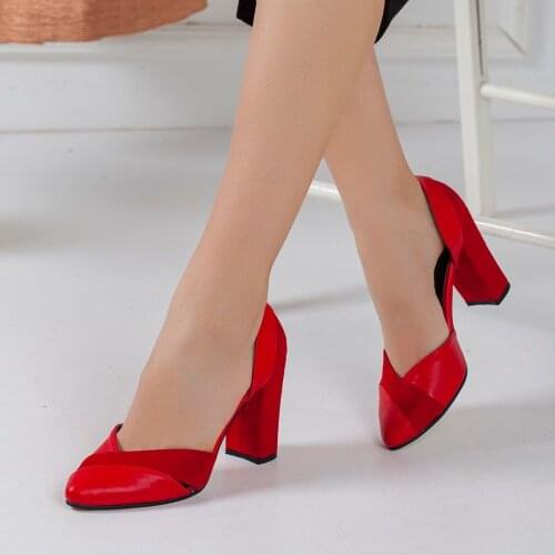 Loretta Red Heels Shoes Heels Shoes Color Women Pump High Heels Shoes Female Summer Patent Leather Wedding Party Plus Size 34-43