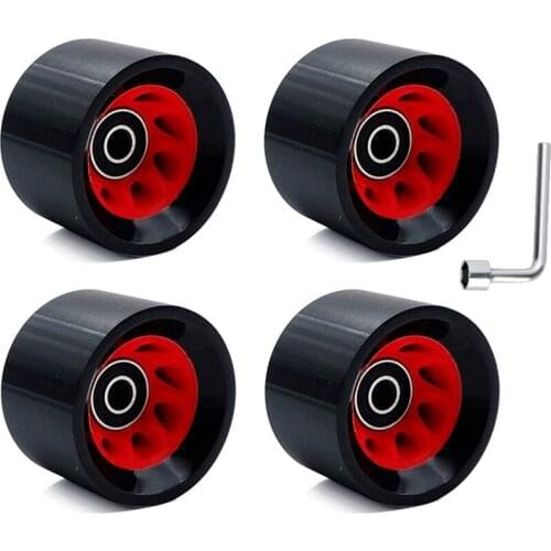 NEW-4Pcs Indoor Roller Skate Wheels 95A with Bearings 58mmx39mm PU Wear-Resistant Quad Roller Skate Wheels with 1 Wrench