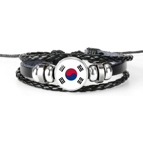 2018 New Fashion South Korea Latvia National Flag Bangle Bracelet For Men And Women Jewelry Friendship Gift for Football Fans