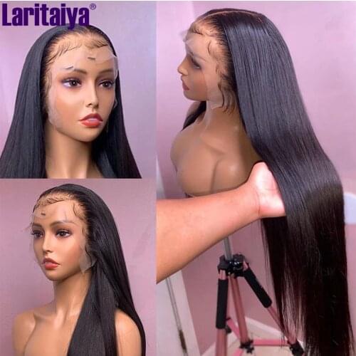 Laritaiya Straight Hair Lace Front Wigs Peruvian Human Hair Wigs 4x4 Lace Closure Human Hair Wig for Women Pre Plucked Hairline