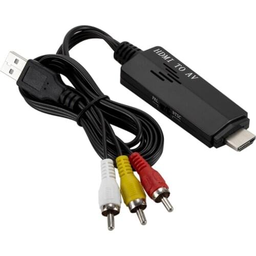 HDMI to RCA Converter All-In-One 1080P HDMI to AV RCA Cable Male to Male Converter Long Line