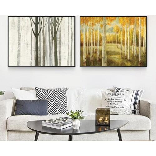 Modern Minimalist Forest And River Poster Landscape Painting Print Canvas Painting Picture Home Wall Art Decoration Custom