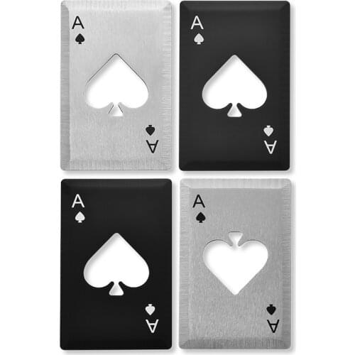 Spades A Poker Card Opener Stainless Steel Beer Bar Tools Credit Card Soda Beer Bottle Cap Opener Kitchen Tools