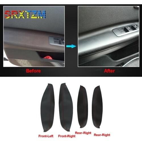 SRXTZM Microfiber Leather Colorful Door Armrest Frame Cover Interior Door Panel Trim For Nissan QASHQAI J10 2007-2015 4pcs/set