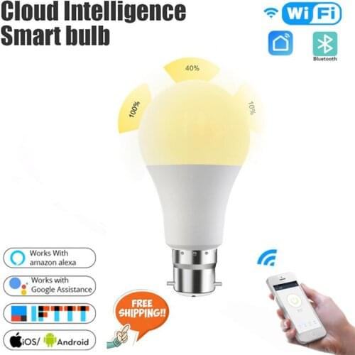 15W WiFi Smart Light Bulb B22 E27 LED Lamp Work with Alexa/Google Home AC220V/110V White Dimmable Timer Function Bulb smart home