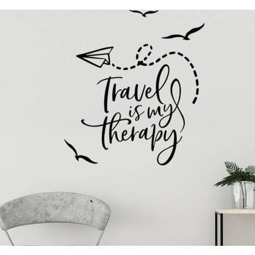 Travel Quotes Wall Decal Adventure Birds Plane Wall stickers Vinyl Travel office wall decor Home Bedroom Decoration Mural Z984