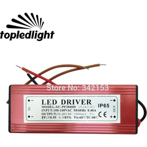 IP65 Waterproof 30W-50W or (30~42)X1W LED Driver DC30-48V 1000mA Led Lighting Transformers For HP LED Emitter Light Lamp