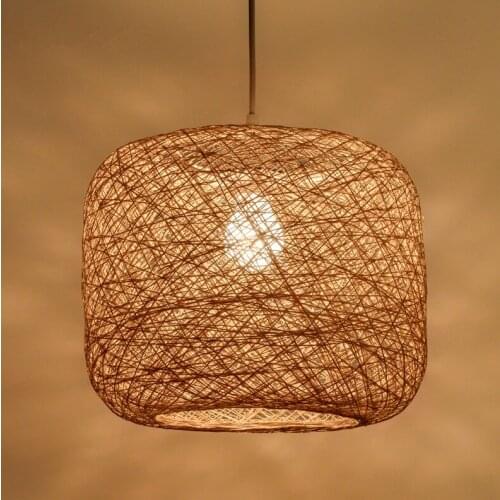 Southeast Asia rural hand knitting wicker art Pendant Lights Classical indoor E27 LED lights for tea room&agritainment LHDD068