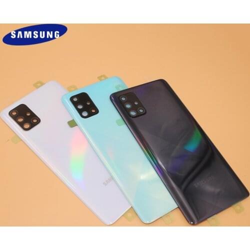 A 71 Back Cover Samsung Galaxy A71 5G Phone Panel Housing Frame Case Rear Battery Door For Samsung A715F Camera Glass Lens Frame