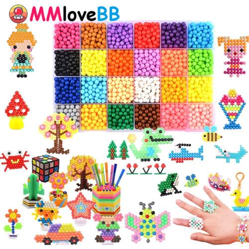 18000Pcs Refill Hama Beads Puzzle Aquabeads DIY Water Spray Beads Set Ball Games 3D Handmade Magic Toys For Girls Children