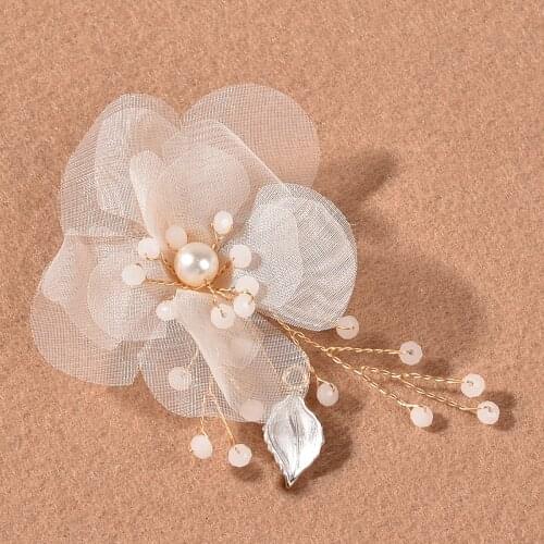 Women Jewelry Hairclip White Flower Crystal Pearl Headdress Comb Back Comb Hair Accessories Bridal Wedding Hair Decoration 3pcs