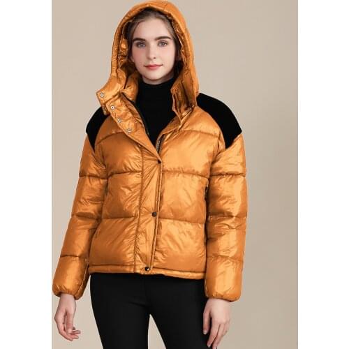 Lady Down Jacket Yellow Hot Pink Color Women Winter Parka 90% White Duck Down Coat Female Puffer Outwear Warm parkas Overcoats
