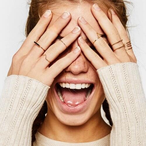 Stainless Steel Geometric Finger Ring for Women Elegant Gold Color Wedding Anniversary Ring Gift Jewelry Accessories