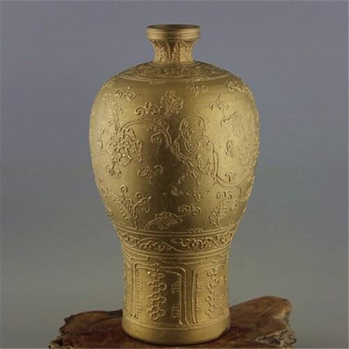 #06Rare Chinese MingDynasty porcelain vase,gold glaze,Home Decoration/ crafts,Collection&Adornment,Free shipping