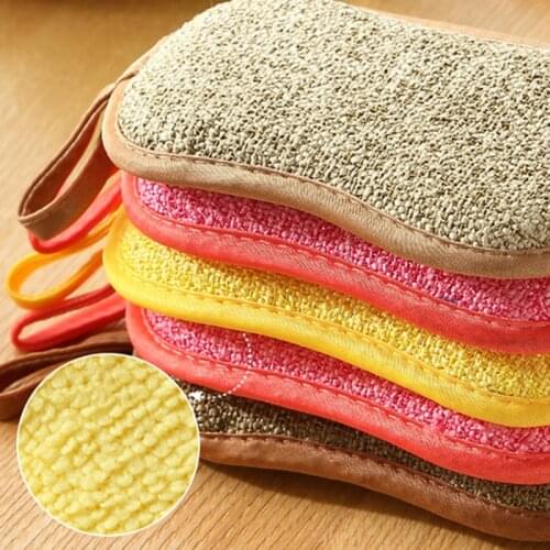 1/5PC Household Cleaning Microfiber Sponge for Dishwashing Kitchen Bathroom Rust Removing Clean Cloth Eraser Eco-friendly Sponge