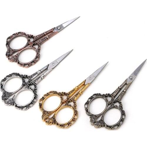 1PC Stainless Steel European Vintage Floral Scissors Sewing Shears DIY Tools