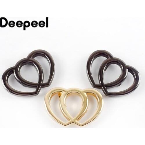 10pcs 40x25mm Heart Metal Buckles Belt Shoes Handbag Decorative Buckle Women DIY Sewing Leather Craft Hardware Accessories