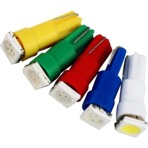 100Pcs W3W W1.2W T5 W2X2.6d 5050 SMD LED Car Board Instrument Panel Lamp Auto Dashboard Warming Indicator Wedge Light Bulb 100X