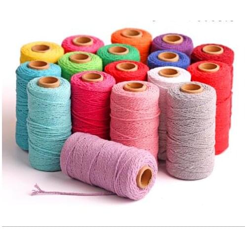 2mm colored cotton rope,Multi-color cotton thread,Small roll fine packing,100% cotton