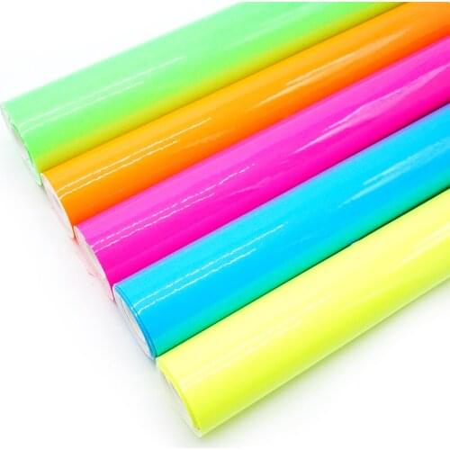 30cm*136cm Snythetic faux Leather Sheets fluorescent Fabric for DIY Hair Bow Material