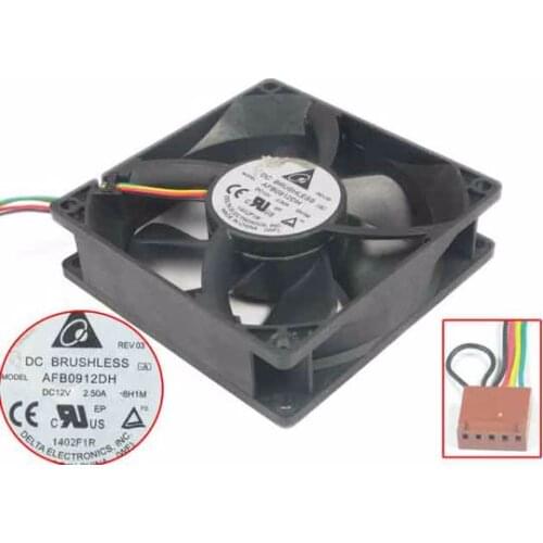 Delta Electronics AFB0912DH -8H1M DC 12V 2.50A 90x90x25mm 4-wire Server Cooling Fan
