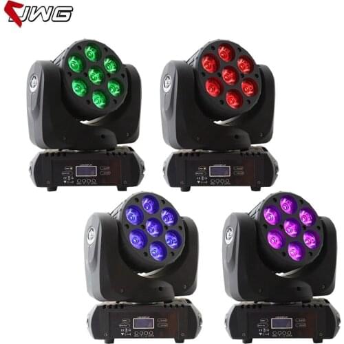 Free Shipping 4pcs/Lot 7x12w 4in1 RGBW Led Beam Moving Head Light Stage Dj Disco Party Effect Light