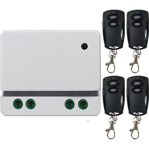 AC 110V 220 V 1CH 1 CH Remote Control Light Switch Relay Output Radio Receiver Module and black Transmitte Garage Doors