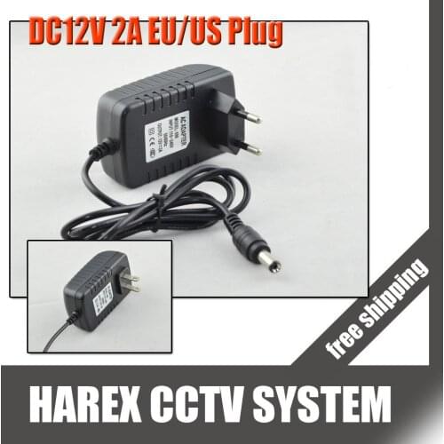 DC 12V 2A Power Supply Adaptor 12V Security professional Converter EU / US Adapter For CCTV Camera CCTV system , free shipping