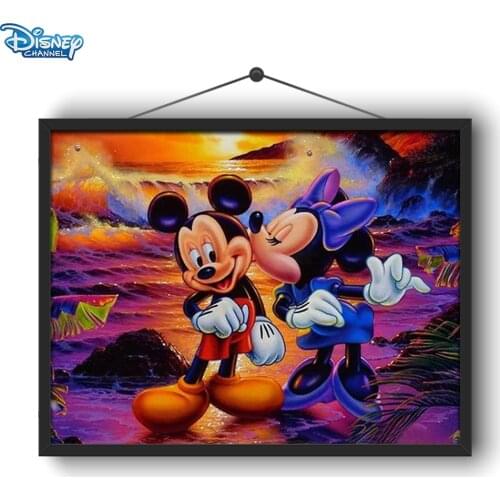 Disney 5D DIY Diamond Painting Mickey Mouse Series Mickey Minnie Full Circle Diamond Embroidery Handmade Interior Decoration
