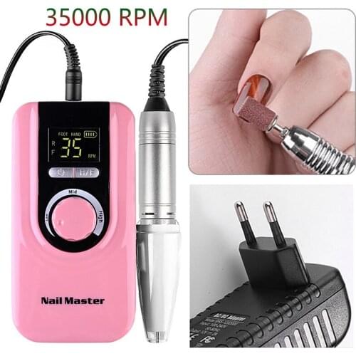 35000RPM Rechargeable Nail Drill Machine Portable Nail Drill Salon Manicure Pedicure Drill Nail Professional Nail Drill Machine