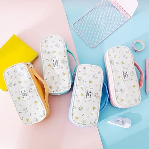 Cute Multifunction Portable Pencil Case Stationery Storage Organizer Large capacity Pencil Bag School Office Supply Escolar