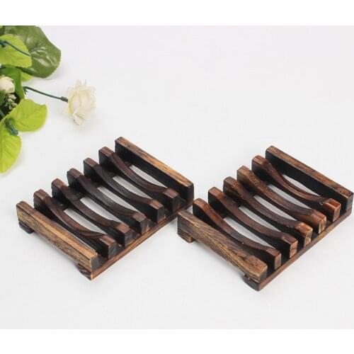 Wooden Natural Bamboo Soap Dish Tray Holder Storage Soap Rack Plate Box Pump Container Liquid Soap
