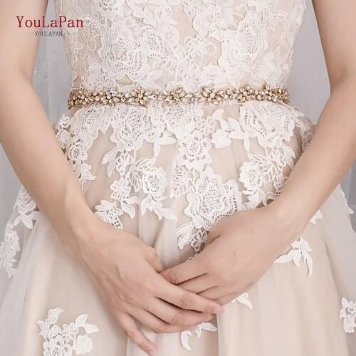 YouLaPan S437 Elegant Bridal Rhinestone Belt Applique Decoration for Dresses Handmade Crystal Wedding Belt Bridal Accessories