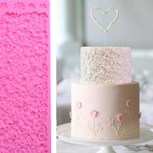 Flower Border Decorating Mold Sugar Craft Embossing Mould Fondant Cake Tools Mousse Icing Mat Pastry Tool Cake Silicone Molds