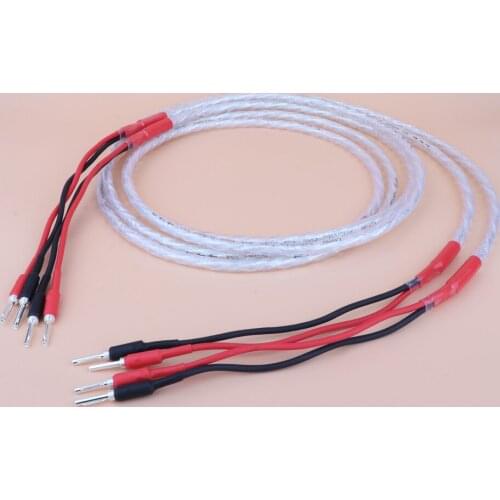 Hifi Audio Banana Plug AMP Speaker Cable wire silver plated Banana connector Speaker Cable Wire