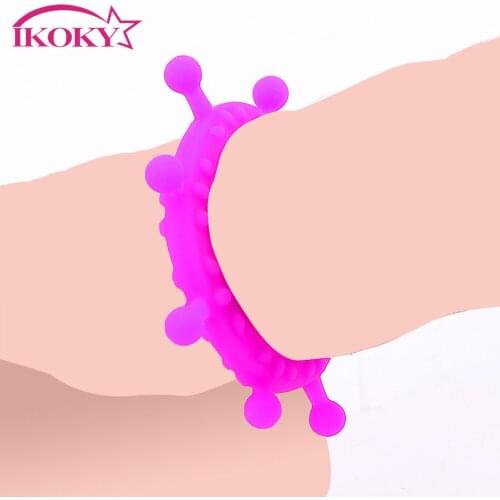 IKOKY Sex Toys for Men Delay Ejaculation Silicone Penis Ring Sex Products Gear Steering Wheel Masturbation Locking Cock Ring