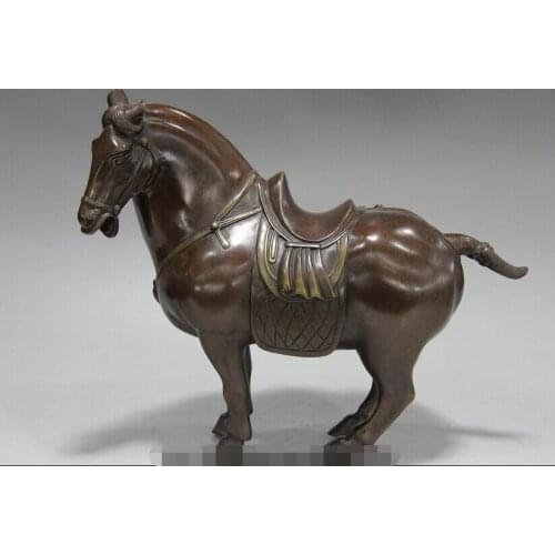 Chinese folk Fengshui copper Bronze Zodiac Year Horse Lucky peace Horse Statue
