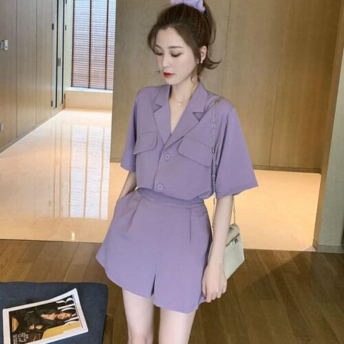 Suit shorts suit 2020 new womens net red models Xia loose Korean temperament two-piece suit