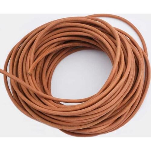 2Meters Natural Color 4mm 5mm Leather Cord Round Genuine Leather String Rope For Bracelet Necklace Jewelry Findings Making