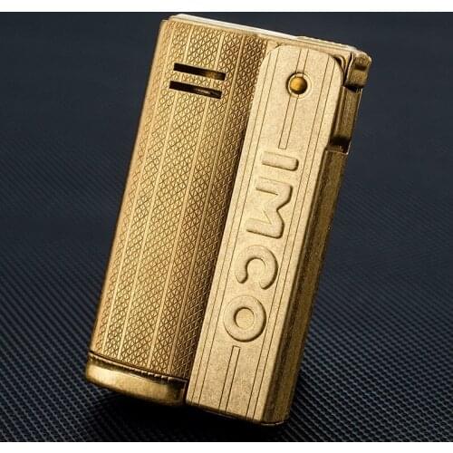 IMCO6800 Creative Vintage Windproof Brass Metal Kerosene Lighters gasoline oil tanks mechanical Machine smoking Gifts