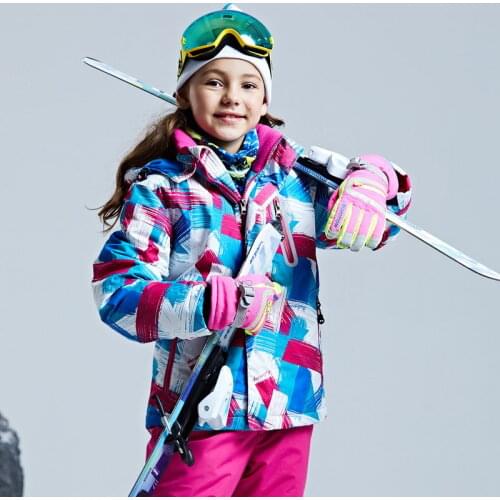 X-TIGER Winter Ski Jacket Girls Waterproof Keep Warm Kids Ski Bib Pants Winter Outdoor Sport Childrens Snowboard Ski Jacket